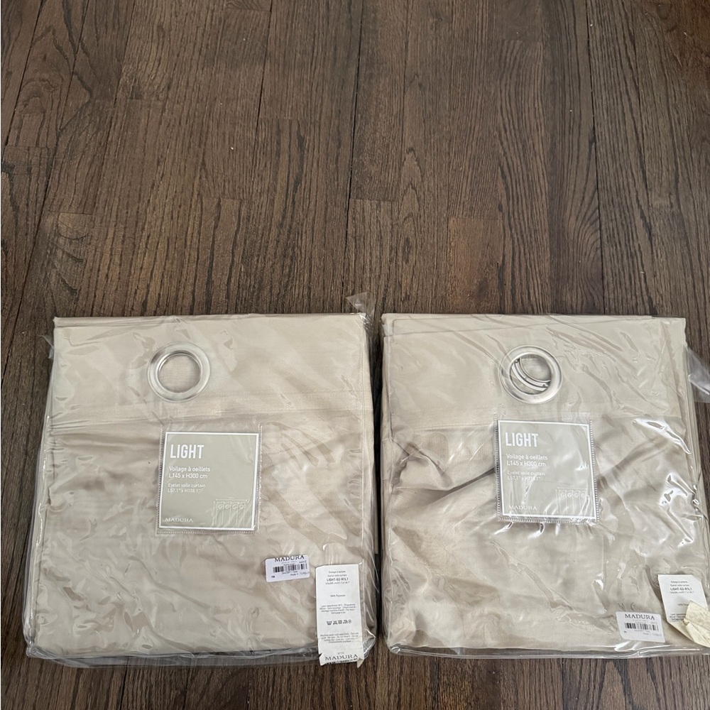 Light Beige Curtains with Grommets